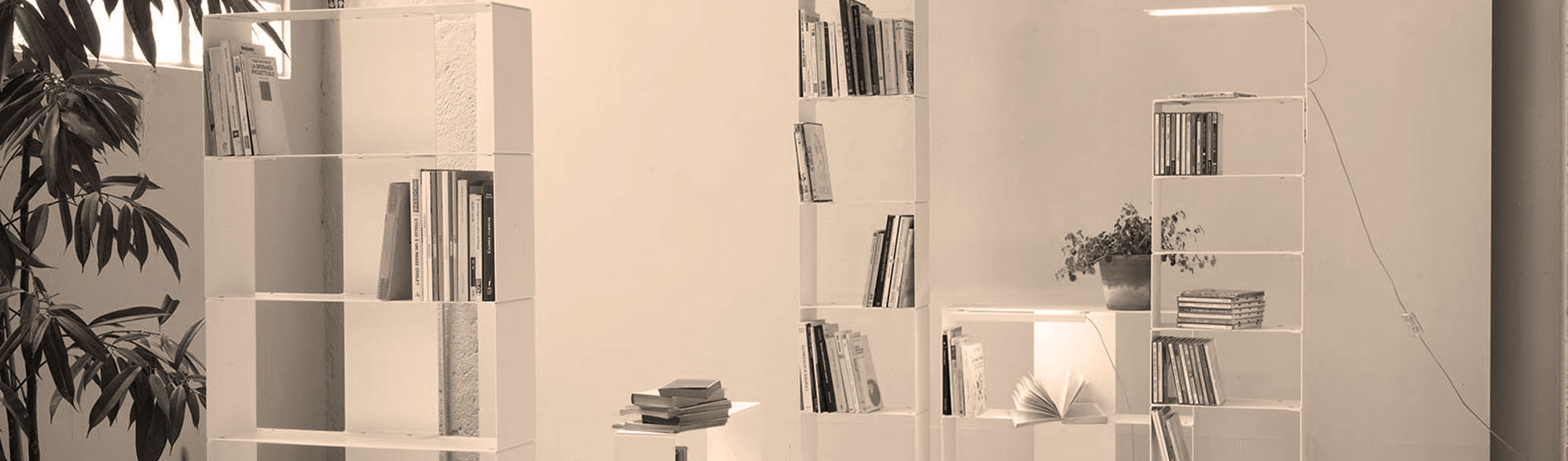 Piccola libreria in acciaio