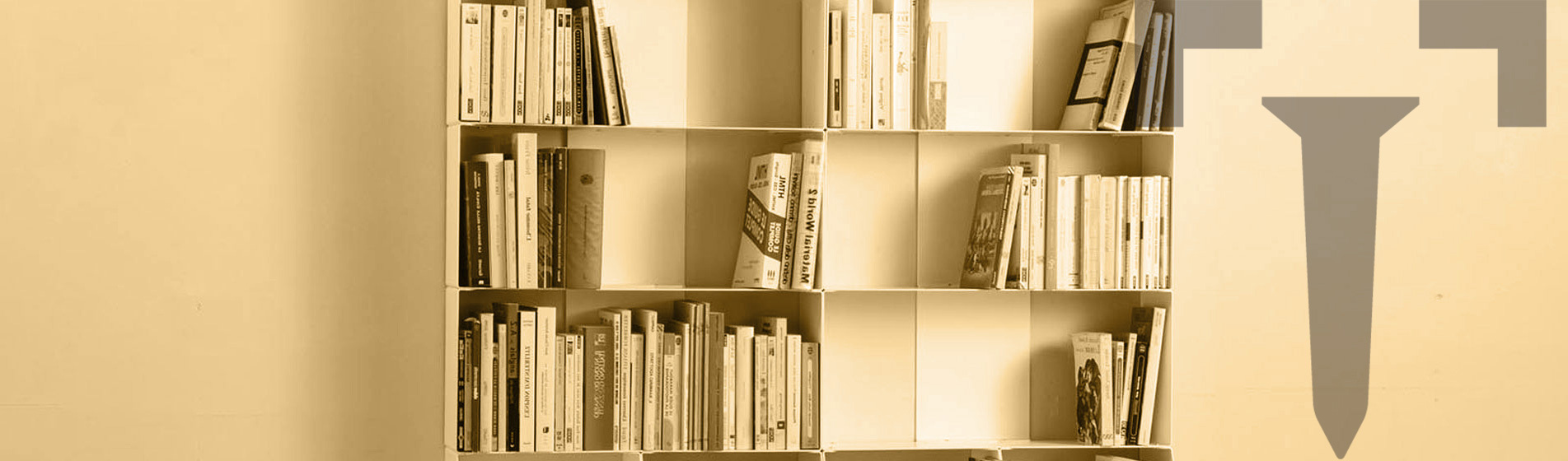 Piccola libreria in acciaio