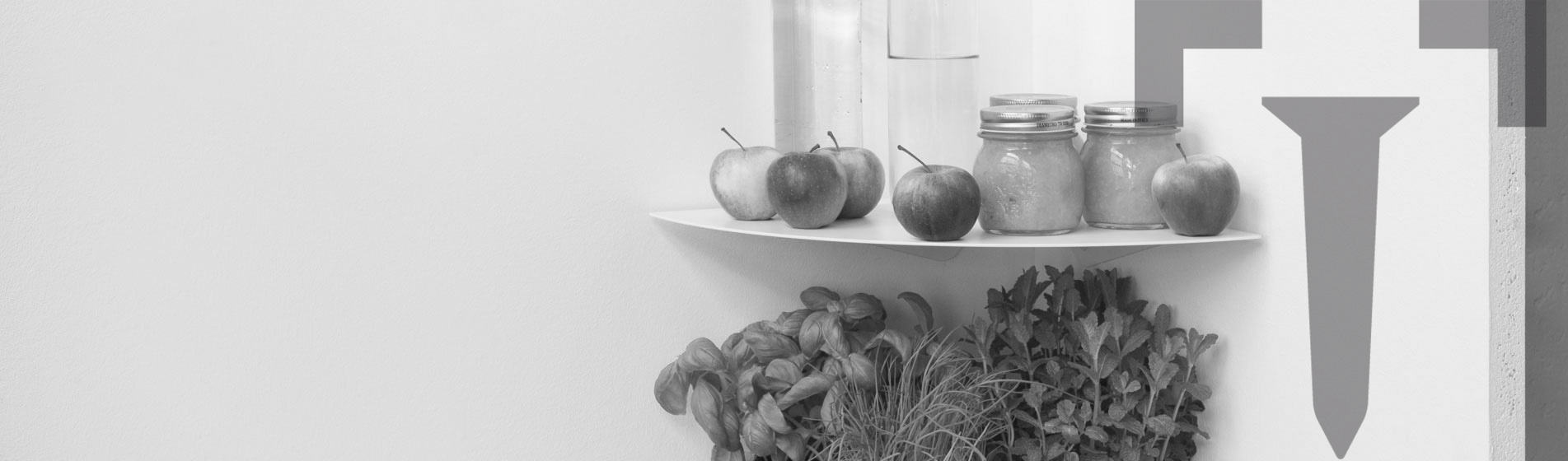 Piccola mensole angolari per la sala da pranzo