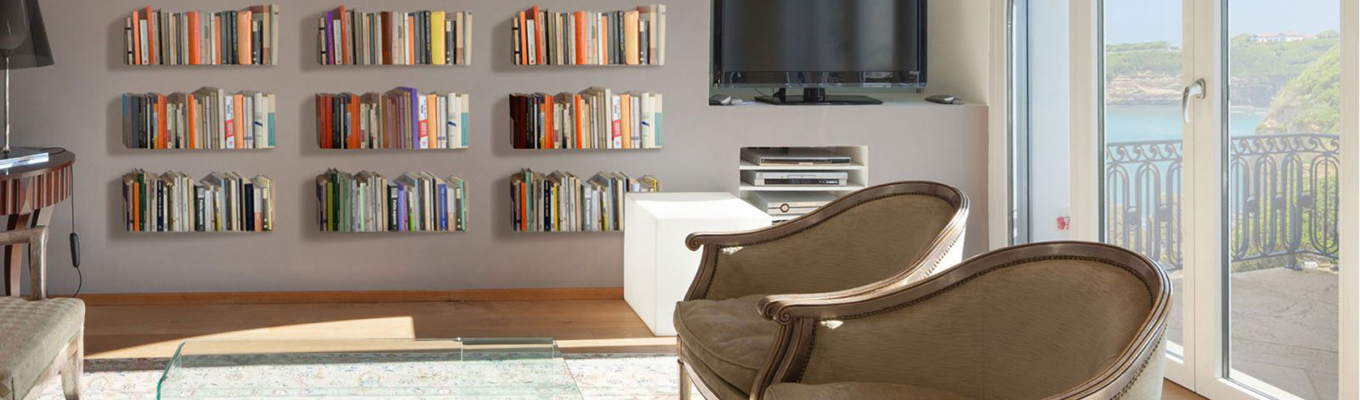 Piccola mensole libreria per il soggiorno